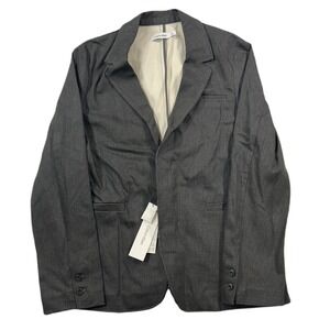 Calvin Klein Denim Sport Coat Men Medium Charcoal Jean Jacket Western Cowboy NEW